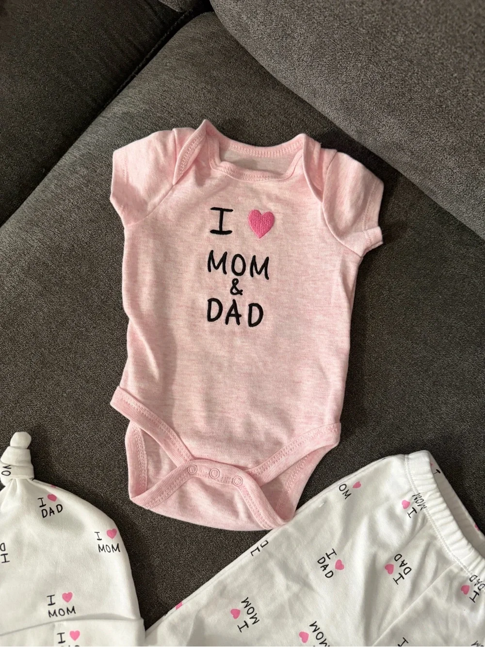 Darling Baby 6M I Love Mom & Dad 3 Piece Baby Girl Outfit Set 💕